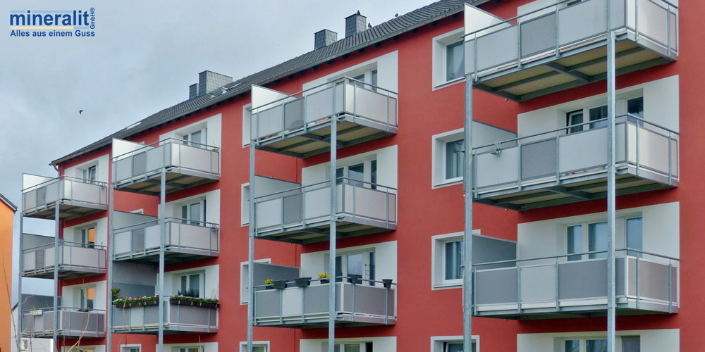 freitragende Balkonplatten aus Polymerbeton