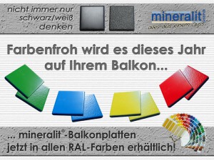 Balkonbelag aus Polymerbeton in RAL-Farben