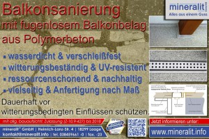 Balkonsanierung mit fugenlosem Balkonbelag