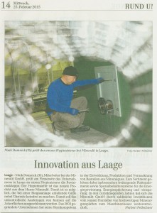 Zeitungsartikel zum Anlagenbau bei mineralit