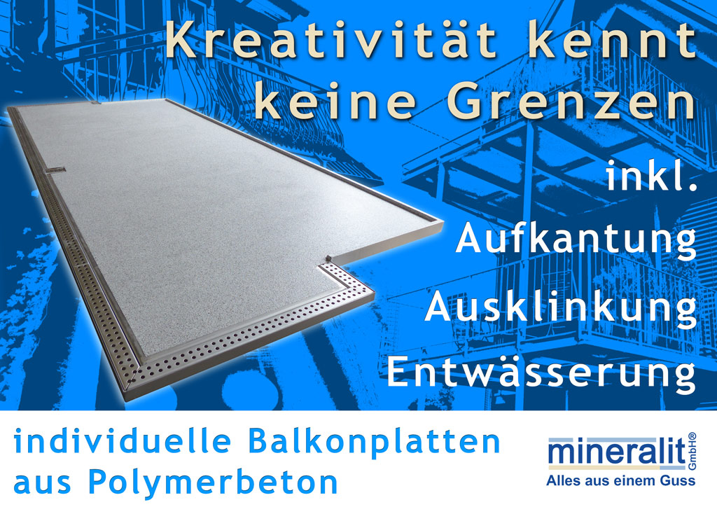 Balkonplatte wasserdicht und freitragend