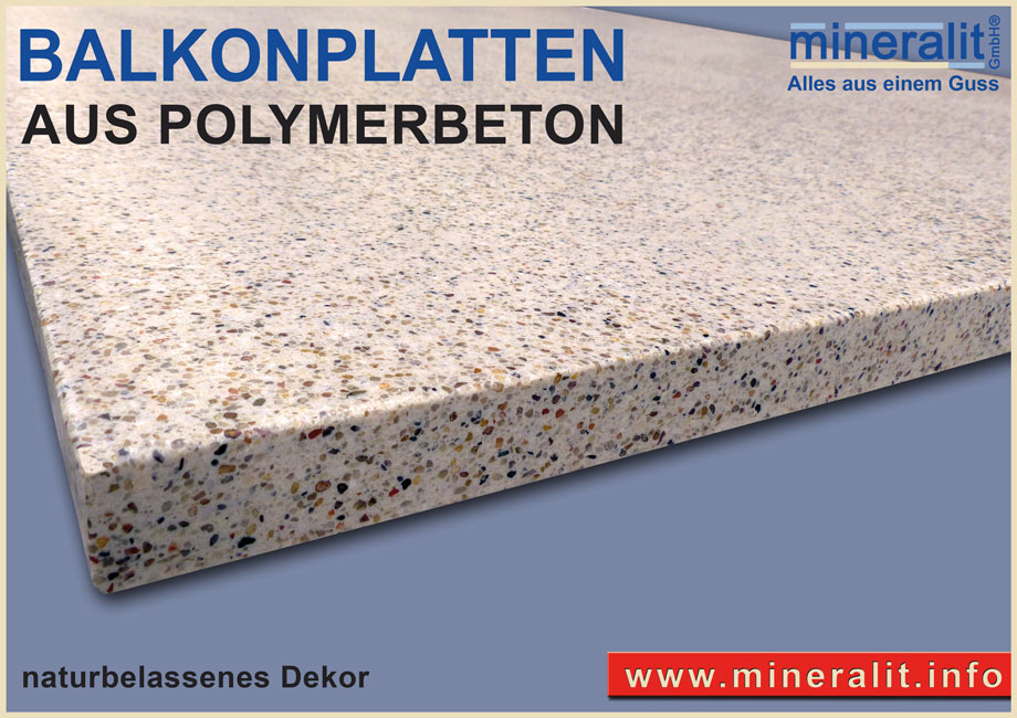 Balkonplatten Natur - im Detail - unsere Platte mit dem Dekor Kieselgeschliffen