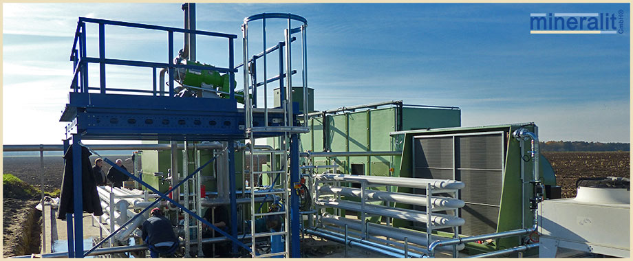 Separationsmodul, Hygienisierer und Wärmetauscher an Biogasanlage