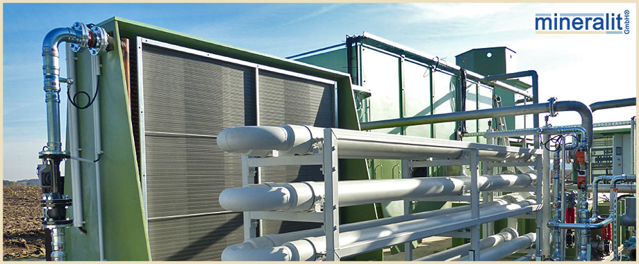 mineralit Trocknungsanlage mit Detail Wärmenutzungsmodul
