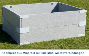 Mineralit Hochbeet als Stecksystem mit Metallverbindern