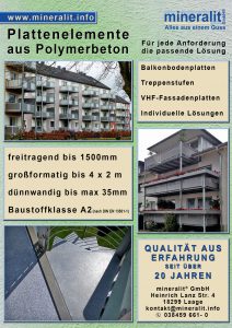 Mineralgussplatten: Plattenelemente aus Polymerbeton