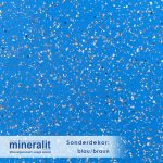 Mineralit Sonderdekor Blaubraun mit Blauer Grundierung und hellbraunen Schnipsel